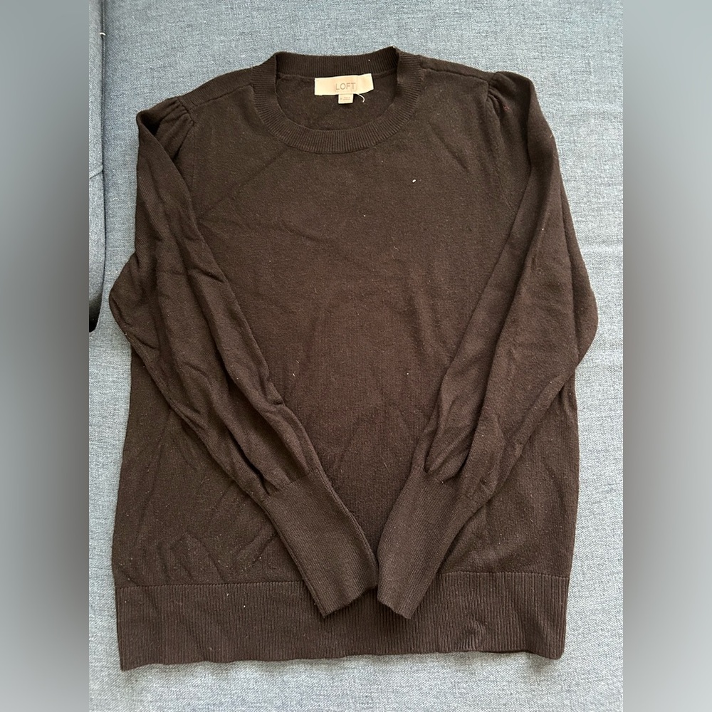 LOFT Black Fitted Long Sleeve Hoodie